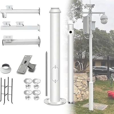 Bewakingscamera Paal - Camera Mast - Buitenbeveiliging - Verstelbare Hoogte - Tot 6 meter - Zwart