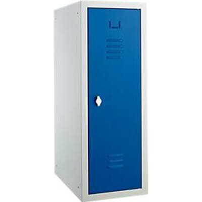 Locker - stalen - B 315 x D 500 x H 875 mm - veiligheidsslot met draaiende grendel - gemonteerd - gentiaanblauw