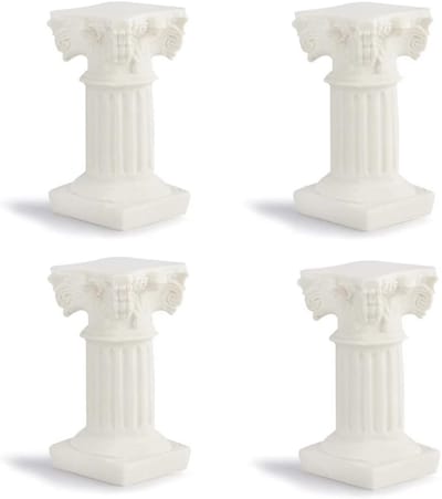 Mini Witte Romeinse Pilaren Hars Decoraties voor Tafel en Tuin - Moderne Klassiekere Ornamenten