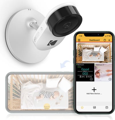 Kodak Cherish C120-videobabyfoon, met app en terugspreekfunctie, troost uw baby, ouderen, huisdieren en gezin vanaf elke locatie – thuis of ergens anders