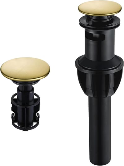 Wastafel Afvoer - Afvoerstop Pop Up - Badkamer Installatie - Verwijderbare Zeef - 40-50mm Gat - Geborsteld Goud