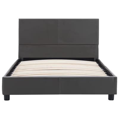 vidaXL - Bedframe - kunstleer - grijs - 100x200 - cm