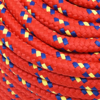 Boot Touw - Ankerlijn Vaartuig - Watersport Bevestiging - Weerbestendig Materiaal - 12 mm 25 m - Rood