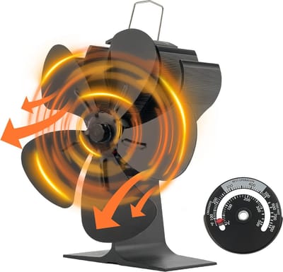 Luxe Kachelventilator, voor houtkachel of open haard, milieuvriendelijk en efficiënt