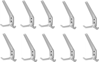 Hermeta hoed en jashaak 0032-01 - Aluminium - Dubbel - Naturel - 10 Stuks