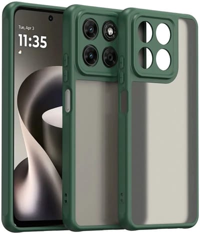 Hoesje geschikt voor Motorola Moto G47/G37/G37 Power - Phonesta AirFrost Semi-Transparante Back Cover - Mat Groen