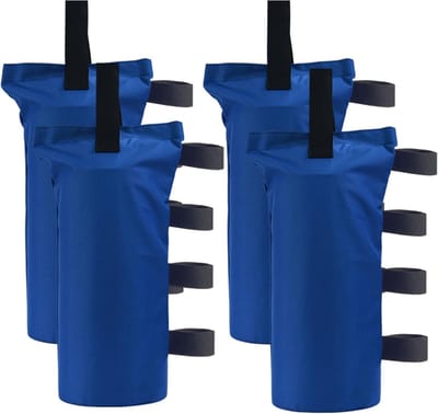 4 stuks - blauw - Zware luifel gewichtzakken - 120 LBS - voor pop up luifeltent, been luifel gewichten, zandzakken - voor directe buitenzonwering, luifel/patioparasol - zonder zand