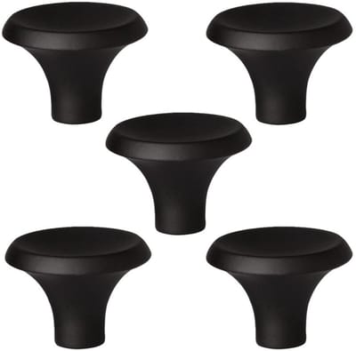 5 X MSQDESIGN Kastknop zwart (Metaal) - Kastknoppen zwart - 5 stuks - Deurknopjes zwart voor kast - Deurknop zwart - Deurknopjes zwart - Meubelknop zwart - Meubelknoppen zwart - Deurknoppen zwart - Ladeknoppen voor deurtjes -incl schroeven