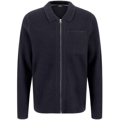 Fynch-Hatton Vest Cardigan Boiled Wool Navy / male