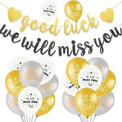 Solidchoice- Banner Afscheid Decoraties - Ballonnen - Pensioenfeest - Laatste Dag op Kantoor - Felicitatie Feest - Herinneringsset - Afscheidsdecoratie