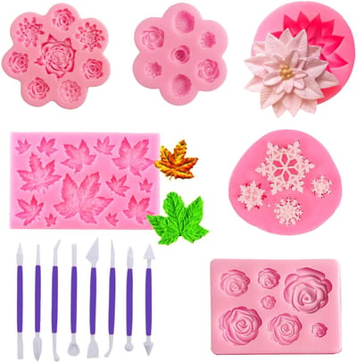 Cosensi- Siliconen Mallen voor Fondant - Rozen Bloem en Bladeren Vormen - Cake Decoratie - Cupcake Topper - Hars/Klei Ambachten - Geschikt voor Meubels - Bakvorm