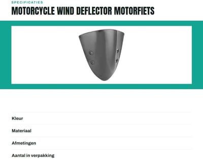 Dailygoods- Voorruit met Winddeflector - Voorruit Reparatieset - Motorruit - ABS Materiaal - Eenvoudig te Monteren - Speciaal voor Kawasaki ER-6N 2012-2014