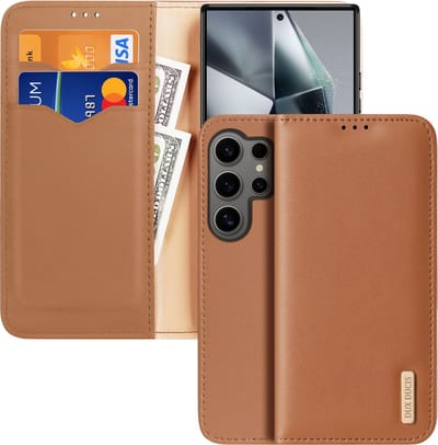 Dux Ducis - Telefoonhoesje geschikt voor Samsung Galaxy S24 Ultra - Hivo Series Case - Bruin