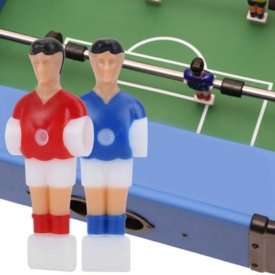 Tafelvoetbalspelers Set - Plastic Poppen - Tafelvoetbal Spel - Eenvoudig te Installeren - 12.7 mm Gatdiameter - Rood en Blauw