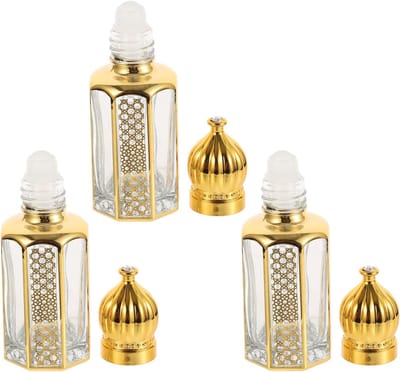 Famanu – Roll-on parfumflesjes set van 3, glazen navulbare flessen voor etherische oliën en parfum
