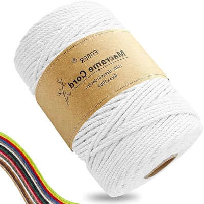 Macrame garen 4 mm - natuurlijk katoen - zacht en duurzaam - perfect voor wanddecoratie - ShopVlot