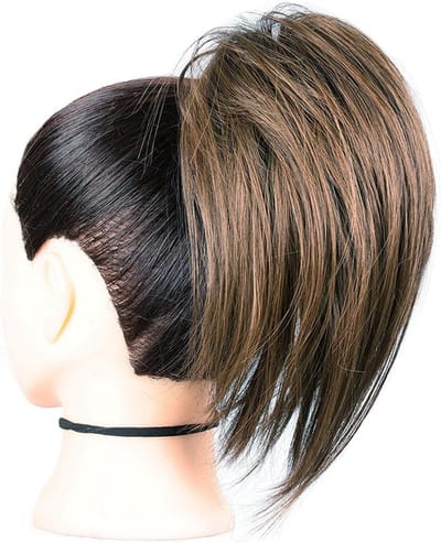 Ponytail Extension met Klem, Korte Rechte Ponytail, Rommelige Haarbun, Natuurlijke Synthetische Haarstukken voor Vrouwen, Perfect voor Elke Gelegenheid
