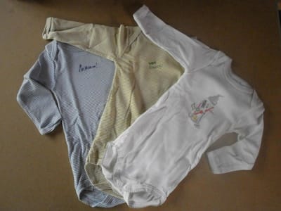 Petit Bateau - 3 Pack - Romper - Body lange mouw - Unie - 1jaar 74