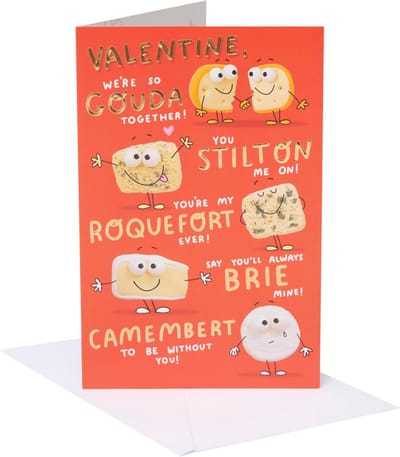 Grappige Valentijnsdag Kaart voor Partner, Man of Vriend - Kaas Thema