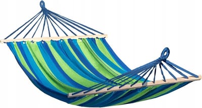 Eenpersoonshangmat - Relaxstoel buiten - Ontspannen in de tuin - Met spreidstok - 90x250 cm - Blauw