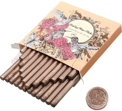 24x Zegelwasstaven voor Lijmpistool – Champagne Kleur – Voor Decoratie en Activiteiten