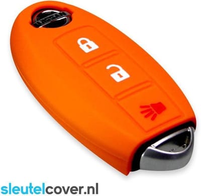Autosleutel Hoesje geschikt voor Nissan - SleutelCover - Silicone Autosleutel Cover - Sleutelhoesje Oranje