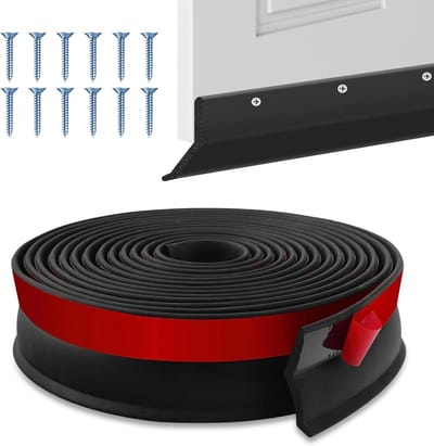 afdichting, 3 m, rubberen afdichting, zelfklevend, voor garagedeuren en deuren, universele rubberen afdichting ter bescherming tegen stof, tocht en vocht, 6 m