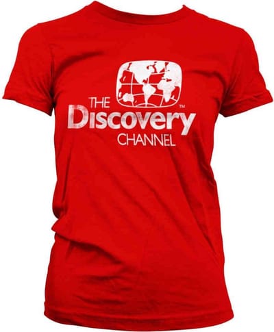 Discovery Channel Dames Tshirt -S- Distressed Logo Rood