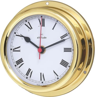 Scheepsklok - Wandklok Goud - Tijd Weergeven - Stil uurwerk - 150 mm - Goud