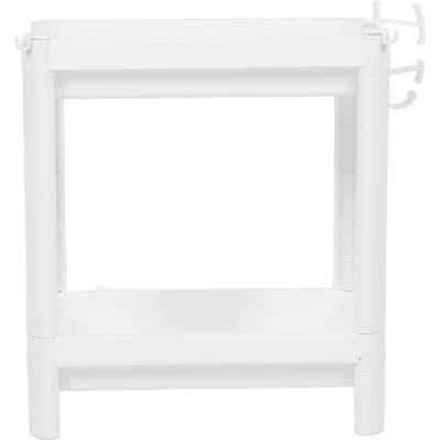 Badkamer Torenplank Plastic Vrijstaand Opbergrek Organizer Multifunctionele Stellingkast voor Woonkamer Slaapkamer 2 Tier white