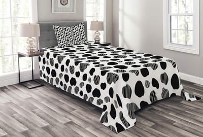 ABAKUHAUS Koeienprint Set – Bedsprei 170x220 cm – zwart/wit