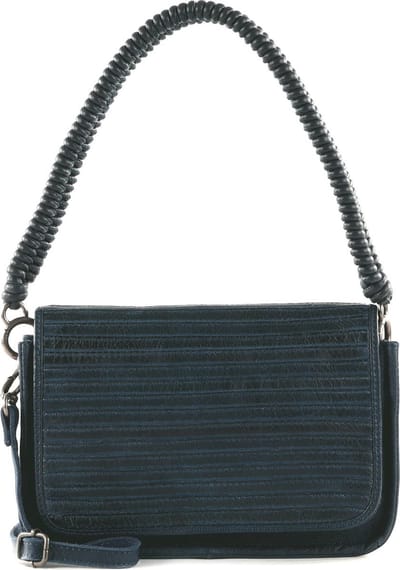 FREDsBRUDER Leren Schoudertas Enna Flap Crossbag Deep Blue Donkerblauw