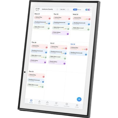 10.1 Inch Digitale Kalender   HD   Slimme Familieplanner met Huishoudelijke Taakrooster Maaltijdplanner Sterpunten Foto f e white