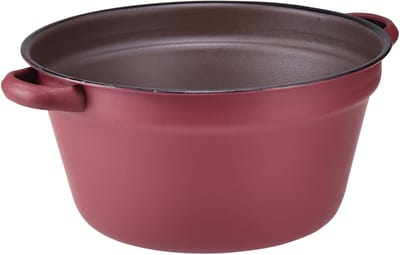 Metalen emmer met handvatten, decoratieve plantenbak, rood, Ø20,5 cm,