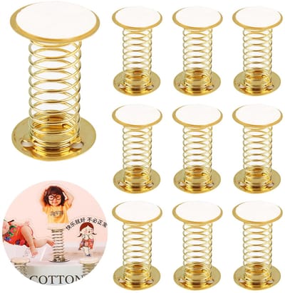 Dailygoods- Schudkop Goud - 10 Stuks - Veerbasis - Poppenaccessoires - DIY Woondecoratie - Hoogwaardige Metaal - Duurzaam - Veerset