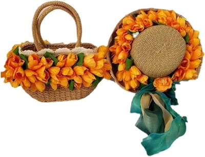Dames Strandtas - Rieten Tas Tassen - Zomerse Uitjes - Handgemaakt Geweven Ontwerp - L22*H18*W11cm - Natuurlijk