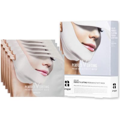AVAJAR Perfect V Lifting Premium Activity Mask (gezichtsversteviger/kinband voor dubbele kinverwijderaar/ V-vormig afslankend gezichtsmasker) white