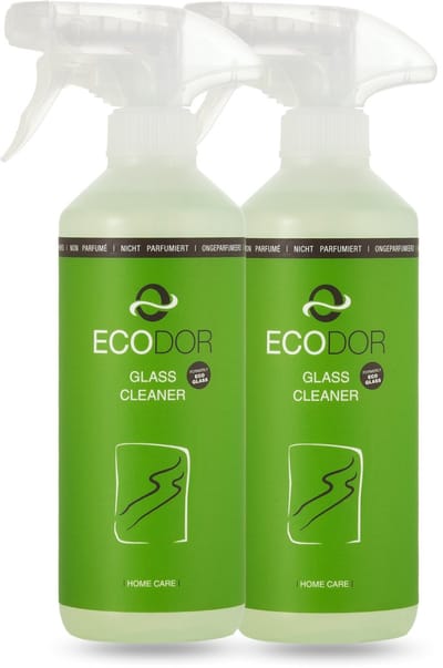 Ecodor Glasreiniger / Ruitenreiniger / Spiegelreiniger / Beeldschermreiniger - Voordeelpack 2× 500 ml - Streeploos Schoon