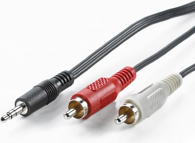 VALUE 3,5 mm (M) -naar-Cinch (2x M) kabel, 5m