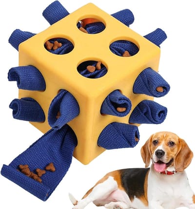 Honden Snackbal - Interactieve Hondenspeelgoed - Mentale Stimulatie - Voedsel Verstop Mechanisme - 18 x 18 x 10.5 cm - Geel