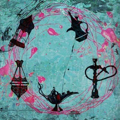 Safaary - Arabische schilderij Oriëntaalse Mix Turquoise