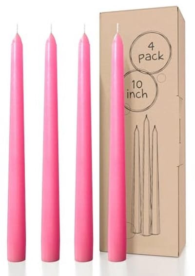 Set van 4 Roze Taper Kaarsen - Dripless en Geurloos - Perfect voor Diner en Huishouden