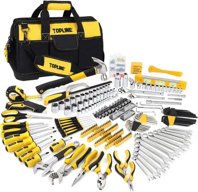 446-delige mechanische gereedschapsset - Zware huishoudtoolset met 16 inch gereedschapstas voor onderhoud en algemene toepassingen