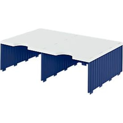 styro® sorteerstation styrodoc Jumbo, C4, 1 etage/2 rijen/2 vakken, blauw