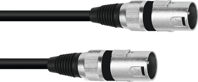 Omnitronic 3022075A XLR Adapterkabel [1x XLR-stekker 3-polig - 1x XLR-stekker 3-polig] 0.20 m Zwart