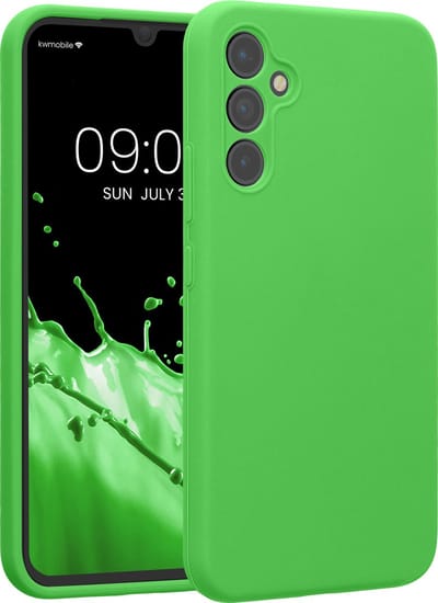 kwmobile telefoonhoesje geschikt voor Samsung Galaxy A34 5G - TPU backcover met siliconen coating - Smartphone case in limoengroen