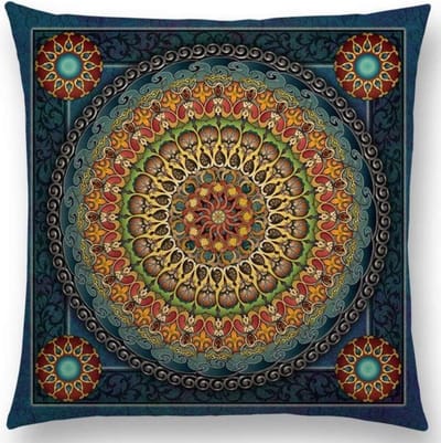 Mandala kussenhoes 45x45 cm - Fluweelzacht - DUBBELZIJDIG BEDRUKT - Blauw