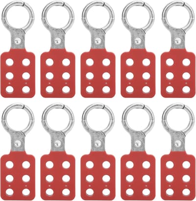 Lockout Hasp - Veiligheidshasp Sluiting - Onderhoud Beveiligen - 6-Gats Ontwerp - 25mm Diameter - Rood