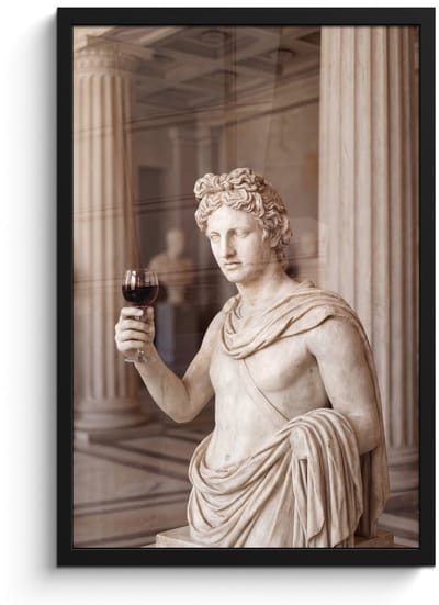 Poster in lijst - Fotolijst 40x60 cm - Posters - Klassiek - Marmer - Wijn - Posterlijst zwart - Decoratie - Wanddecoratie woonkamer - Muurdecoratie slaapkamer