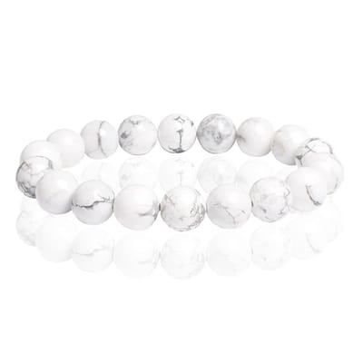 Memphis Natuursteen Armband 10mm - White Turquoise